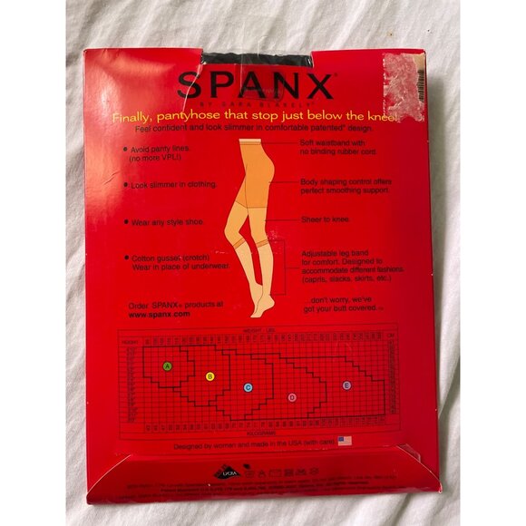 Spanx By Sara Blakely Black Footless Bodyshaping Pantyhose Size A - Picture 4 of 13